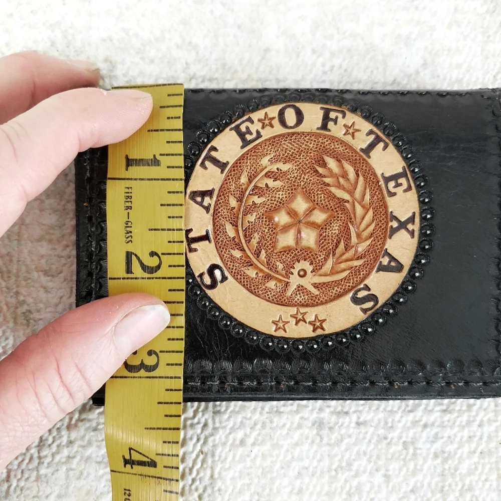 State Of Texas Embossed Handcrafted Leather Cred Pack Wallet